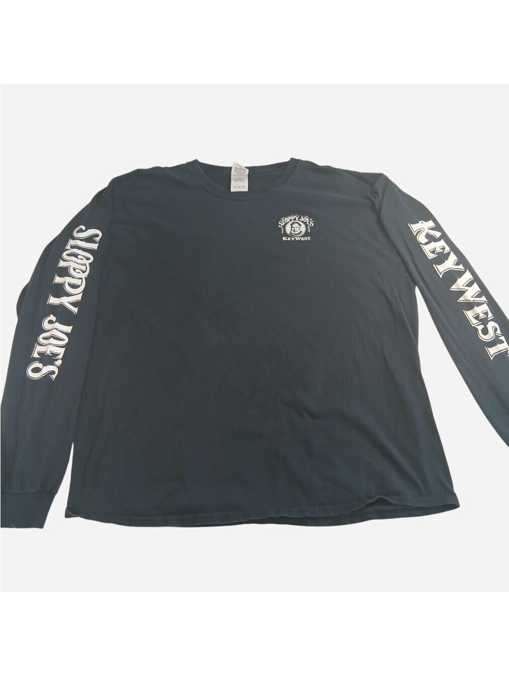Sloppy Joe's Bar Key West FL Long Sleeve Graphic Shirt Navy Blue Men's Size XL